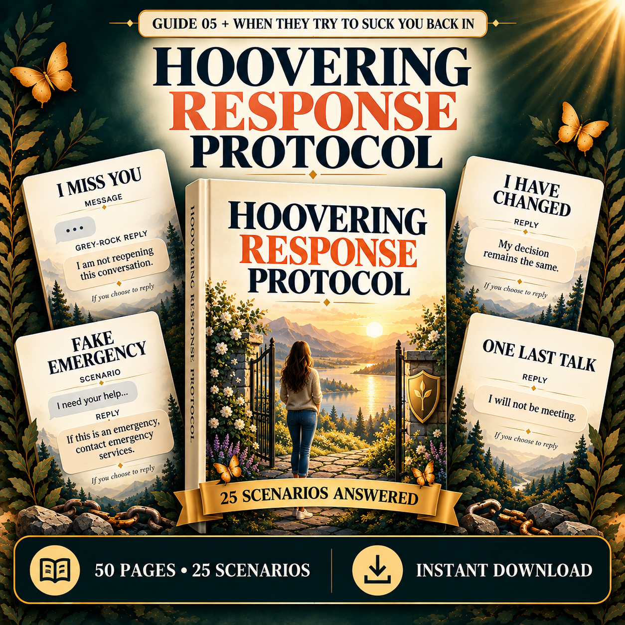 25 hoovering scenarios answered with grey-rock response scripts