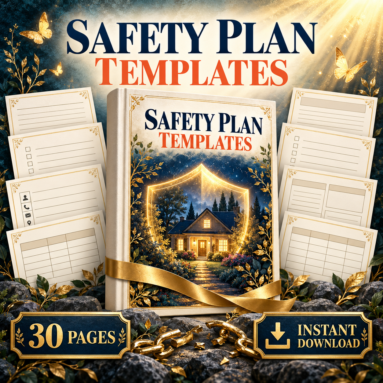Safety plan templates — 30 pages with DV hotline on every page