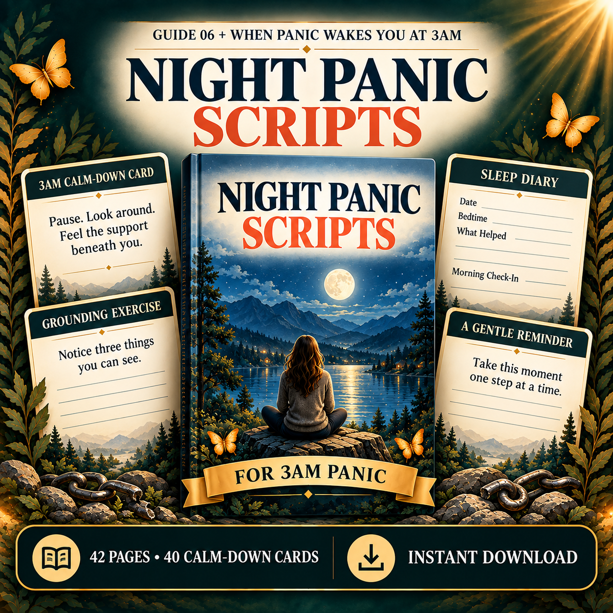 Night panic scripts and calm-down cards for 3am anxiety after narcissistic abuse