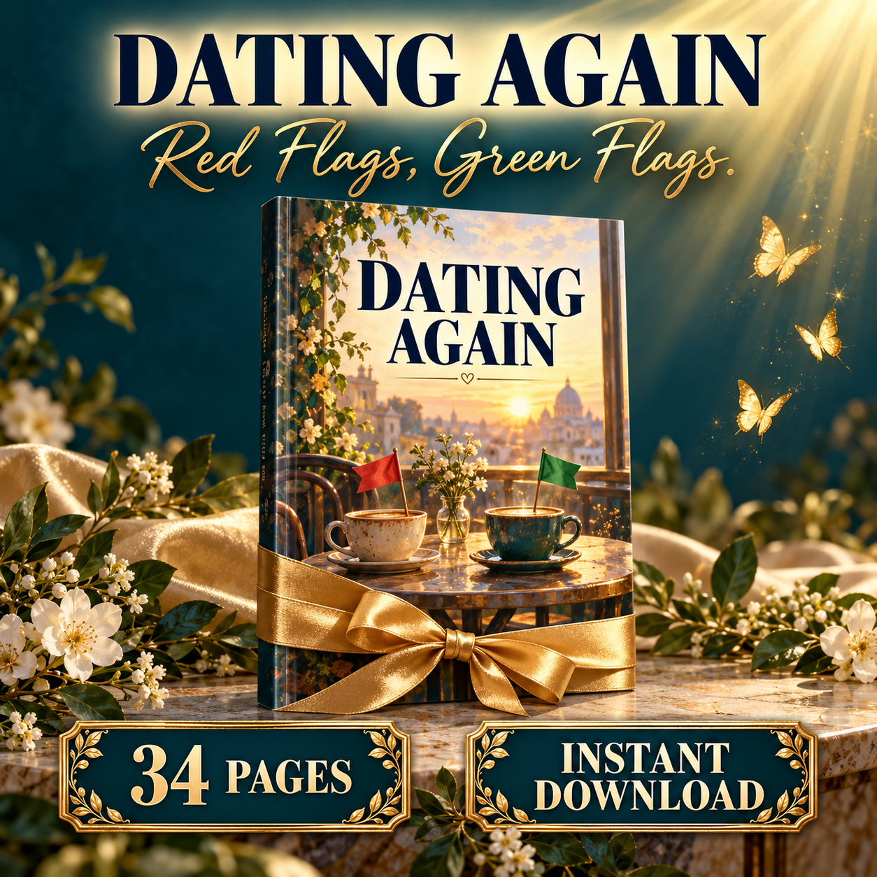 Dating again guide — red flags and green flags, 34 pages