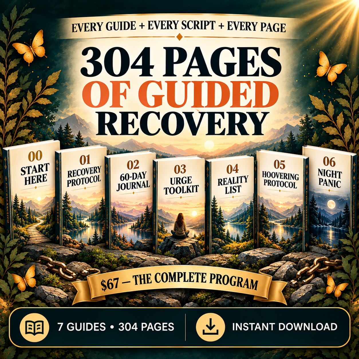 Complete No-Contact Relapse Rescue Program — 304 pages of guided recovery, $67