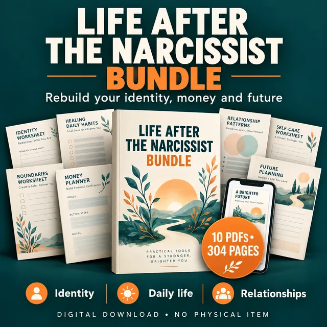 Life After a Narcissist Rebuild Workbook Bundle cover: recovery workbooks for rebuilding your life after narcissistic abuse