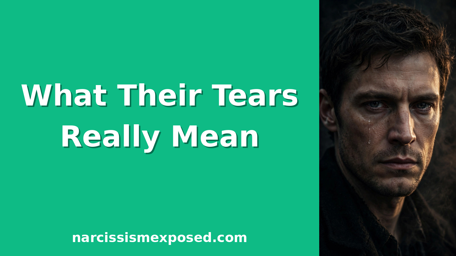 can sociopaths cry, a man with cold calculating tears looking directly at the camera