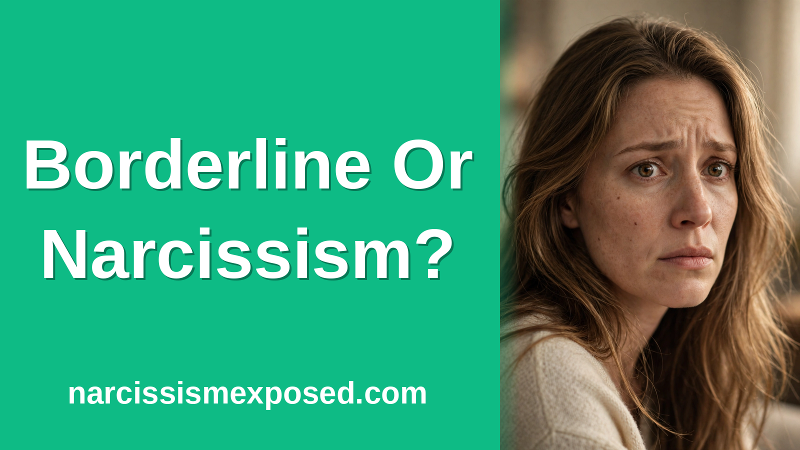 borderline personality narcissistic disorder, a confused woman with an emotional storm on her face as she wonders whether her partner is borderline or narcissistic