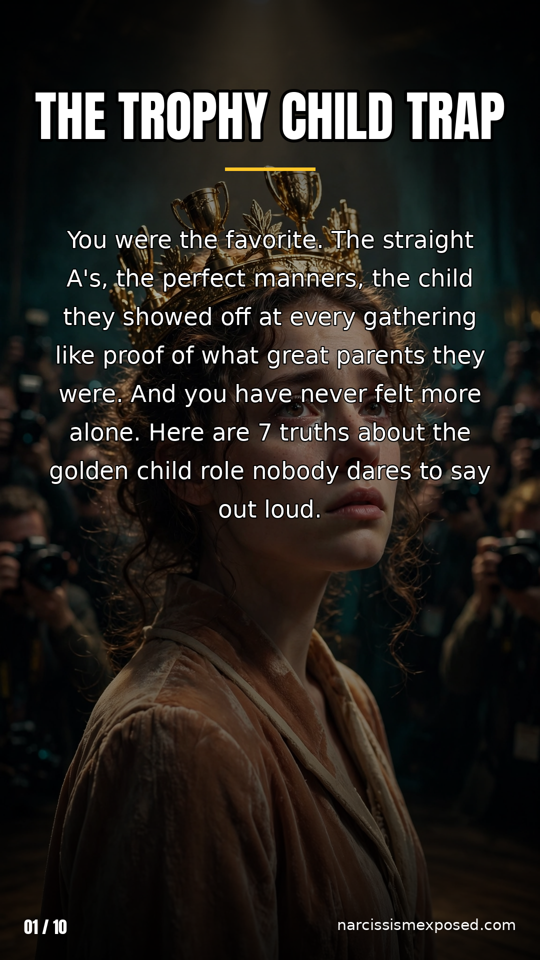 Cover: the trophy child trap, 7 dark truths about being the golden child