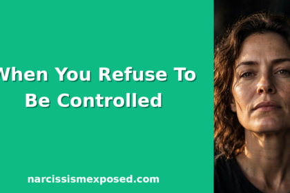 A defiant woman standing her ground, representing what happens when a narcissist realizes you refuse to be controlled