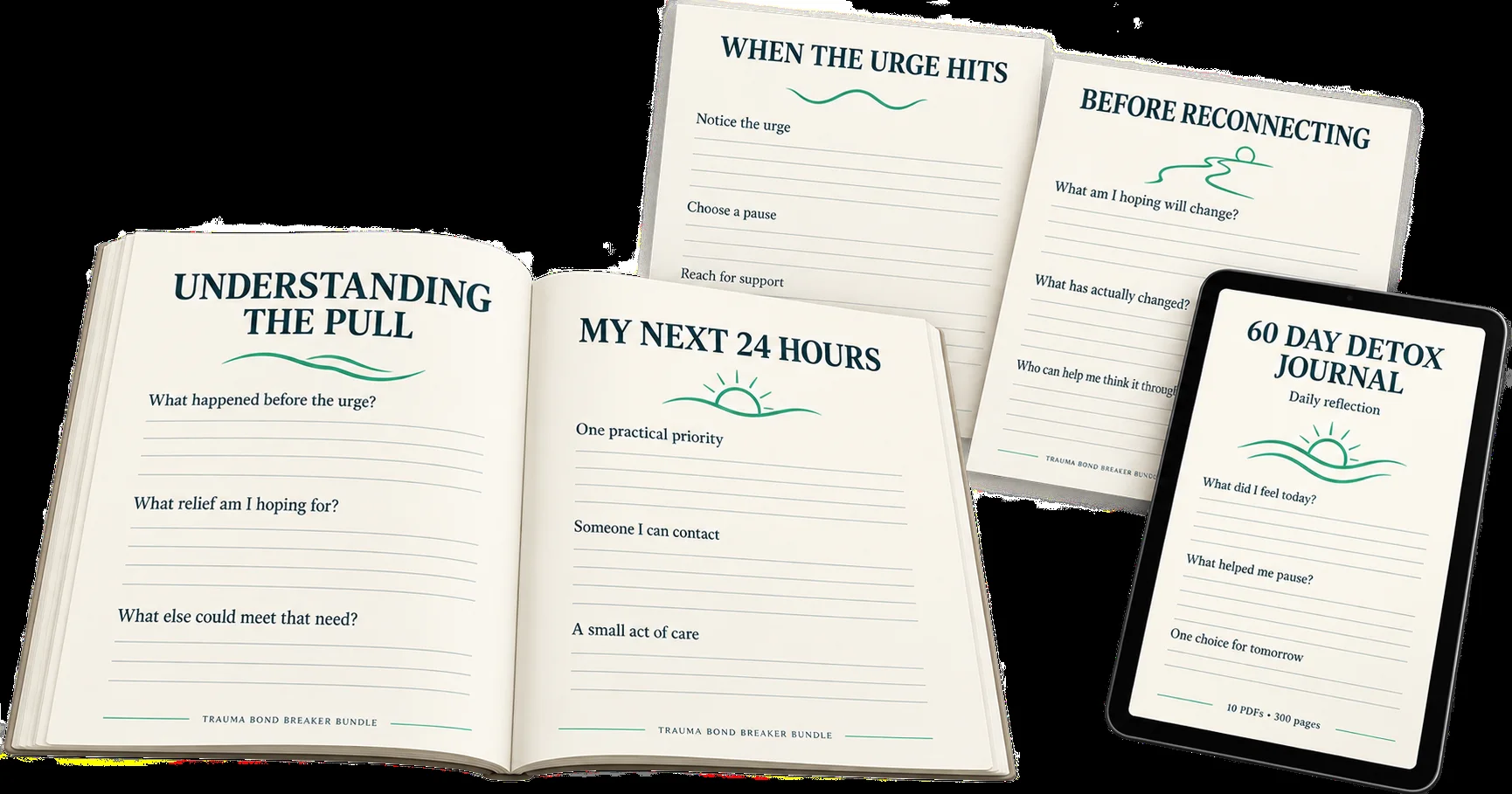 Inside the Trauma Bond Breaker Bundle workbooks